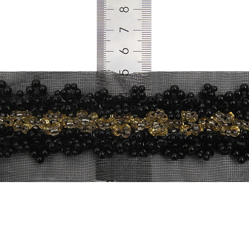 kavatar  wholesale new Handmade Bead lace Embroidered Tulle Trim wedding with Accessories Beads Rhinestones