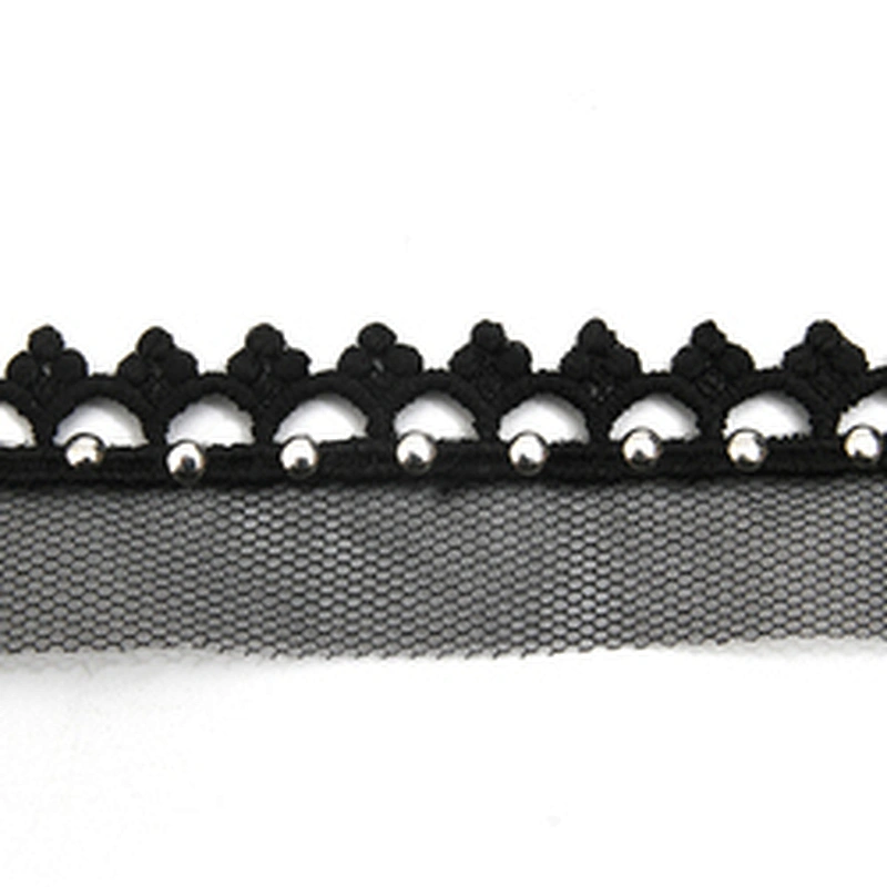 Wholesale 3cm Size Studs trim ribbon diy handmade costume dress sewing bead lace trim Design Rivets Trims
