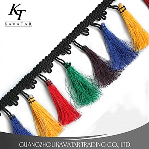 Kavatar Wholesale Fashion Various Colors Cotton Tassels Trim Fringe