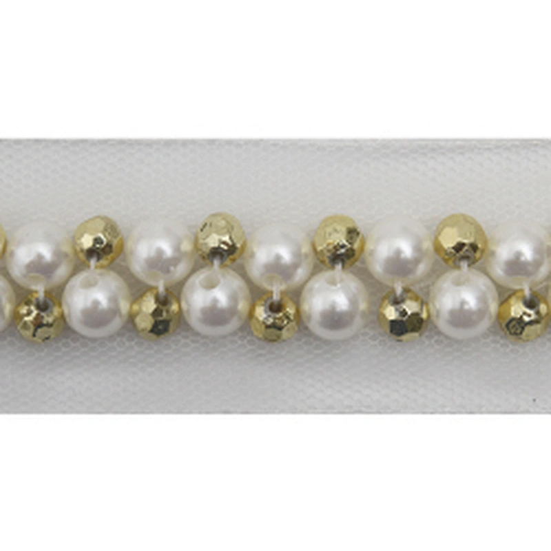 kavatar  wholesale new Handmade Bead lace Embroidered Tulle Trim wedding with Accessories Beads Crystals & Rhinestones
