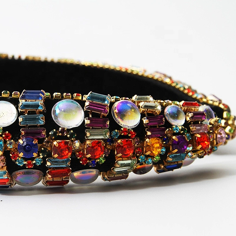 colorful beads hairband 2020  pearl headband bride with hand sewing Acrylic beads with the latest style bling Vintage Headbands