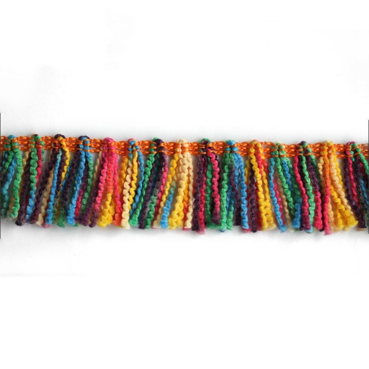 Various colors tassels trim for garment