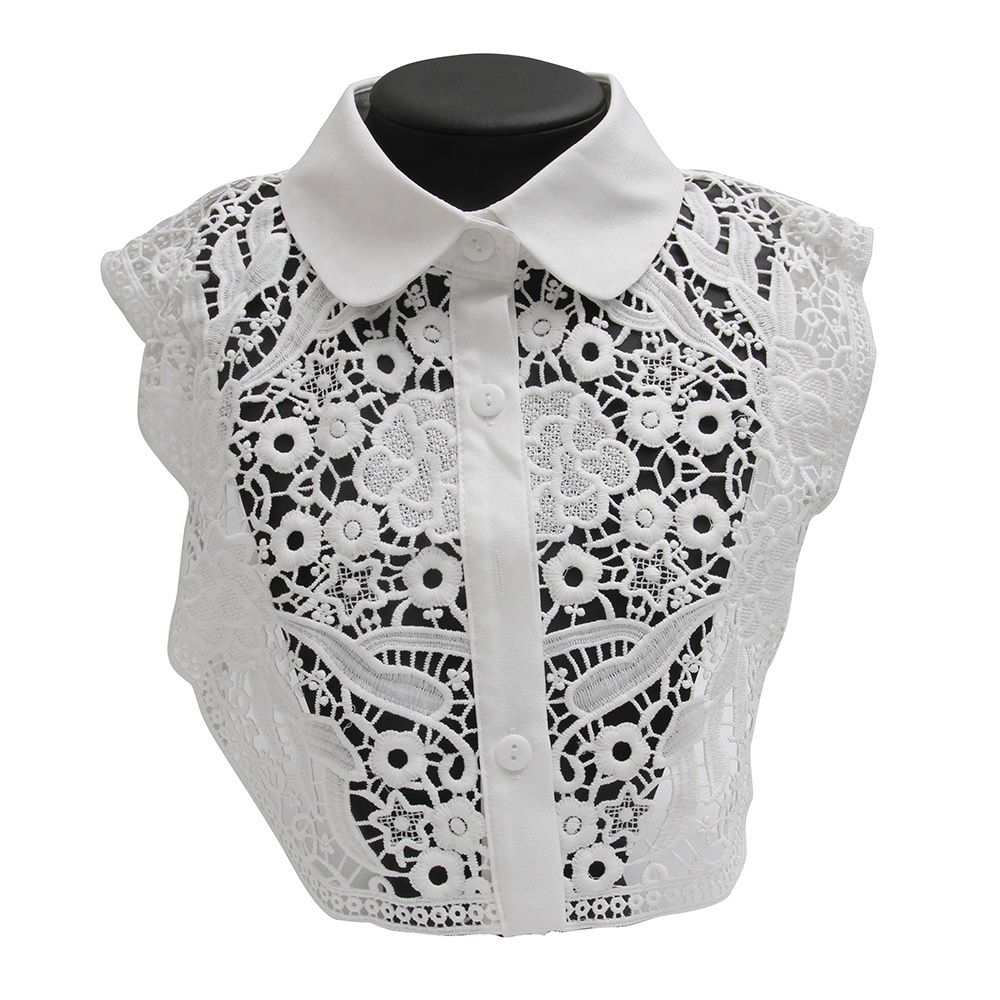 Autumn summer winter shirt collar versatile rhinestone Korean shirt lace floral false collar  Fake Embroided collar