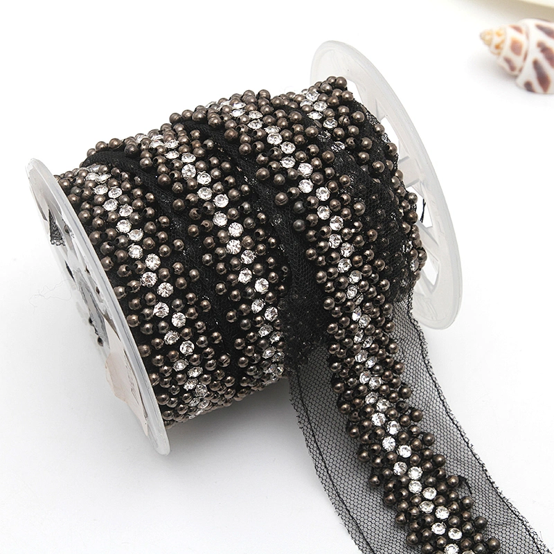kavatar  wholesale new Handmade Bead lace Embroidered Tulle Trim wedding with Accessories Beads Crystals & Rhinestones