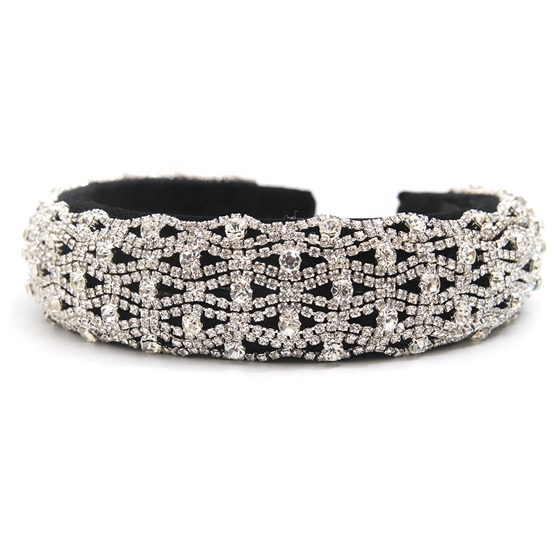 wholesale Hair Decoration Velour Crystal And Rhinestone Cup chain Decorated hair accessories Hairbands WOMEN HEADBAND