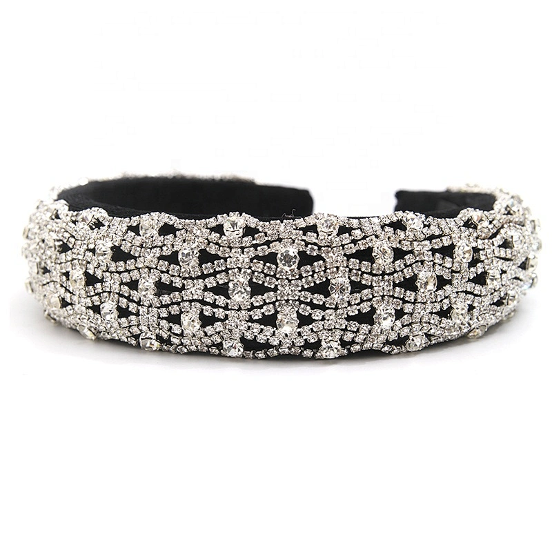 wholesale Hair Decoration Velour Crystal And Rhinestone Cup chain Decorated hair accessories Hairbands WOMEN HEADBAND
