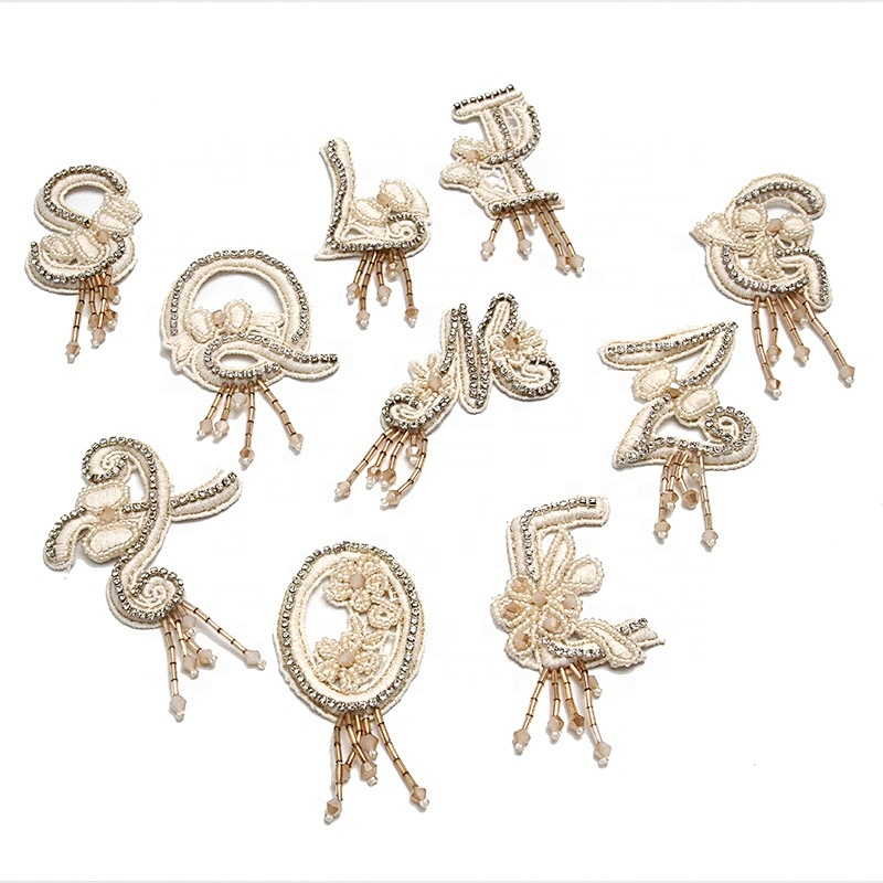 Christmas Cherry Flower Decorative Sew on Rhinestone Beaded Patches Wholesale patches for clothing