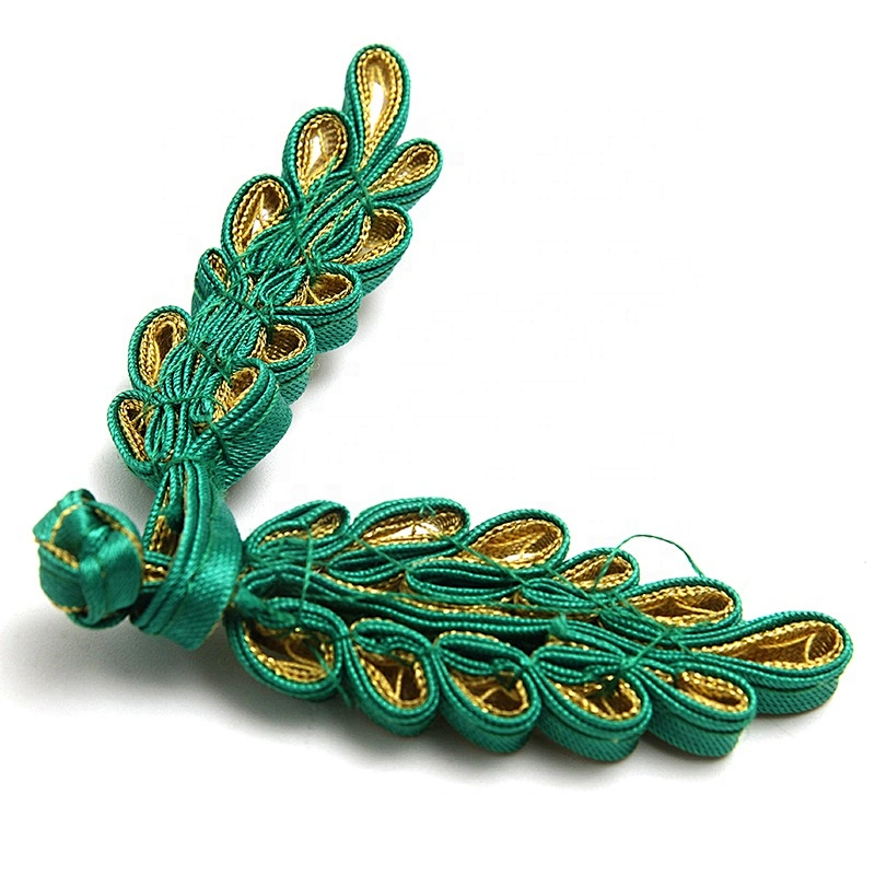 Chinese knot button frog closure Golden classical hand-made clothing qipao plate button custom clothing accessories decoration