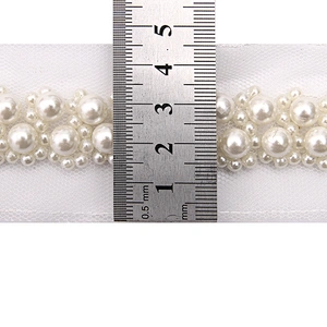 kavatar  wholesale new Handmade Bead lace Embroidered Tulle Trim wedding with Accessories Beads Crystals & Rhinestones