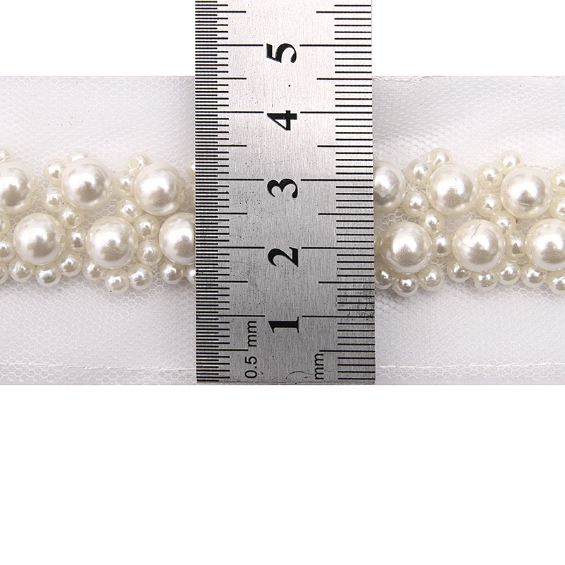 kavatar  wholesale new Handmade Bead lace Embroidered Tulle Trim wedding with Accessories Beads Crystals & Rhinestones