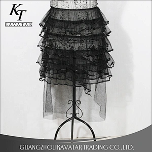 Multiple Layers Black Mesh Fabric For Dress