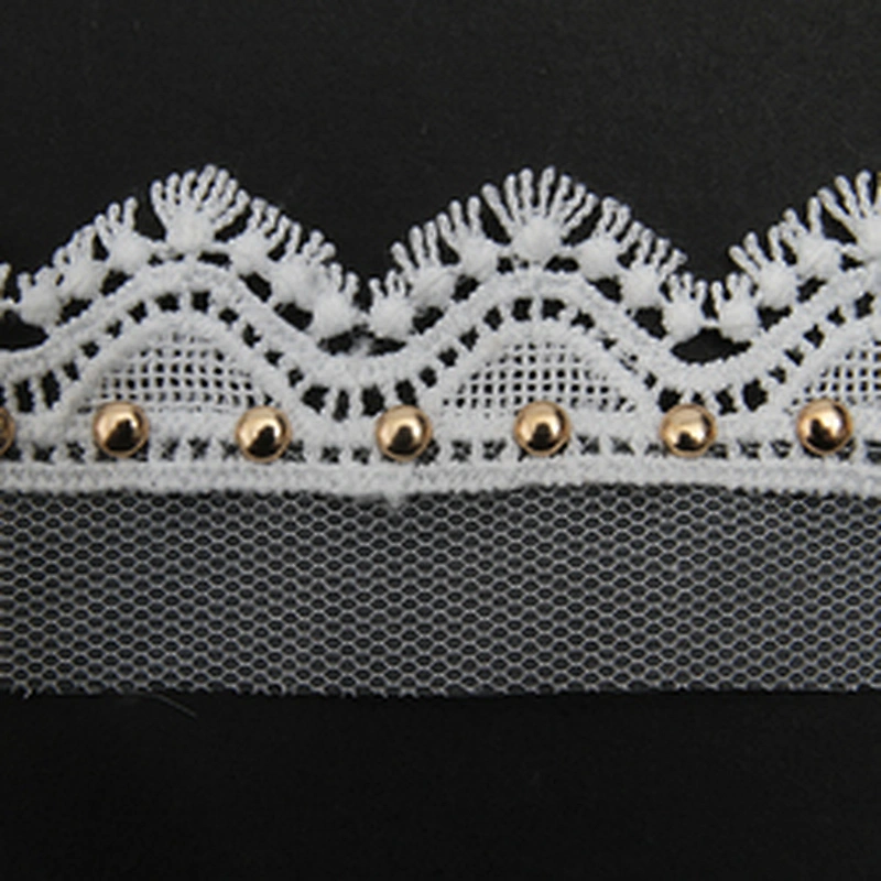 Wholesale 3.5cm Size Studs trim ribbon diy handmade costume dress sewing bead lace trim Design Rivets Trims