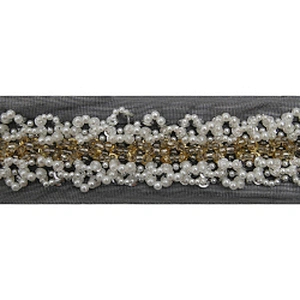 kavatar  wholesale new Handmade Bead lace Embroidered Tulle Trim wedding with Accessories Beads Rhinestones