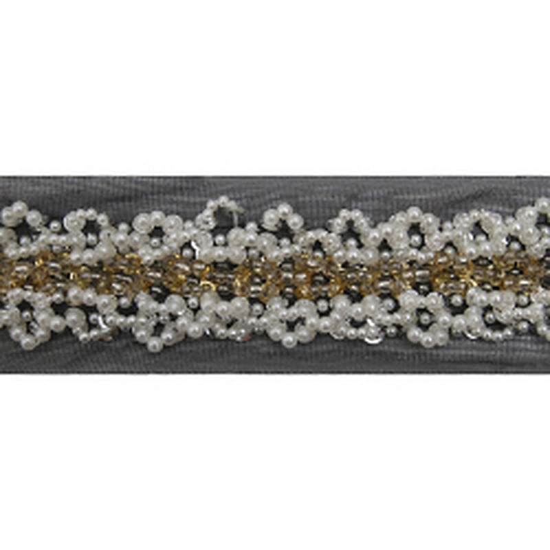 kavatar  wholesale new Handmade Bead lace Embroidered Tulle Trim wedding with Accessories Beads Rhinestones