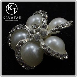 wholesale Kavatar rhinestone pearl button for bridal dress Accessories