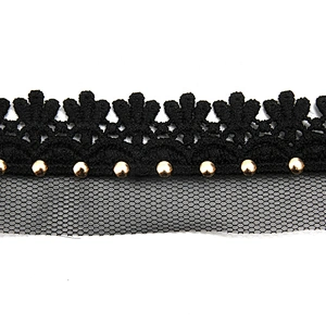 Wholesale 3.4cm Size Studs trim ribbon diy handmade costume dress sewing bead lace trim Design Rivets Trims
