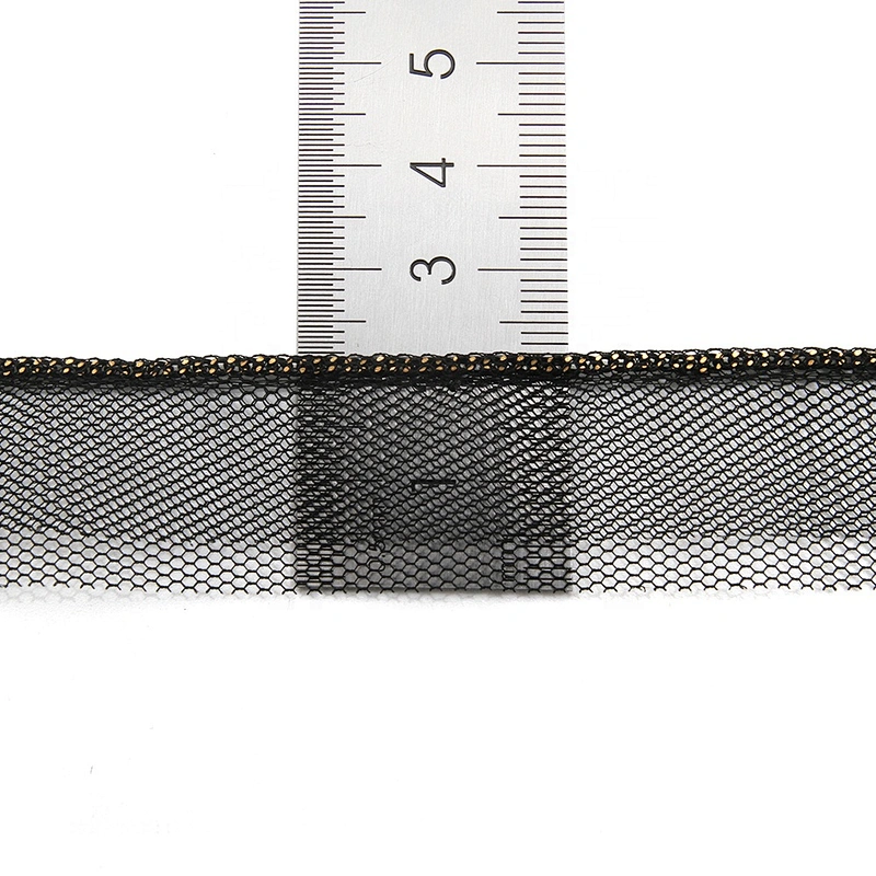 Wholesale Chain lace trim gold chain 2.2 cm Sew-On lace trim Polyester net mesh Lace trimmings wedding for clothes  Accessories