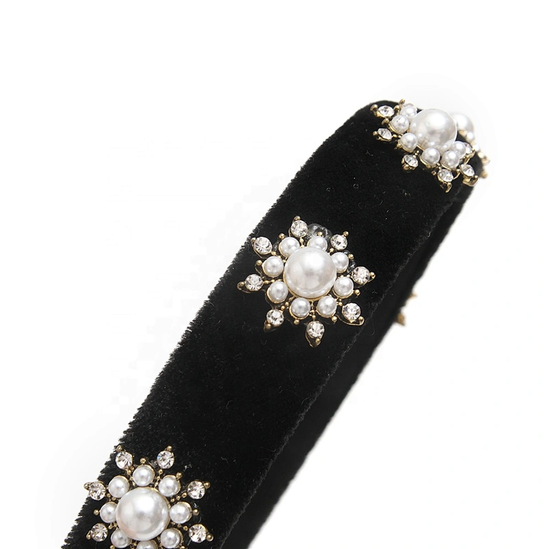 Manufacturers direct European and American style black winter hairband retro street ring hair accessories