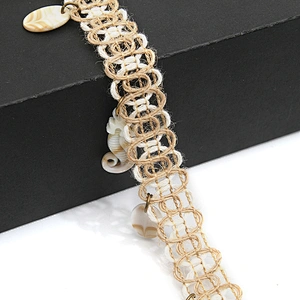 Wholesale tassels lace trim for garment rhinestone Pearl fringe tassel trimming  jute tassel trim