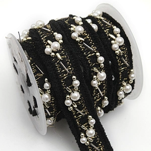 kavatar  wholesale new Handmade Bead lace Embroidered Tulle Trim wedding with Accessories Beads Crystals & Rhinestones
