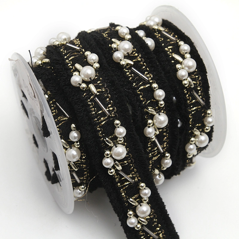kavatar  wholesale new Handmade Bead lace Embroidered Tulle Trim wedding with Accessories Beads Crystals & Rhinestones