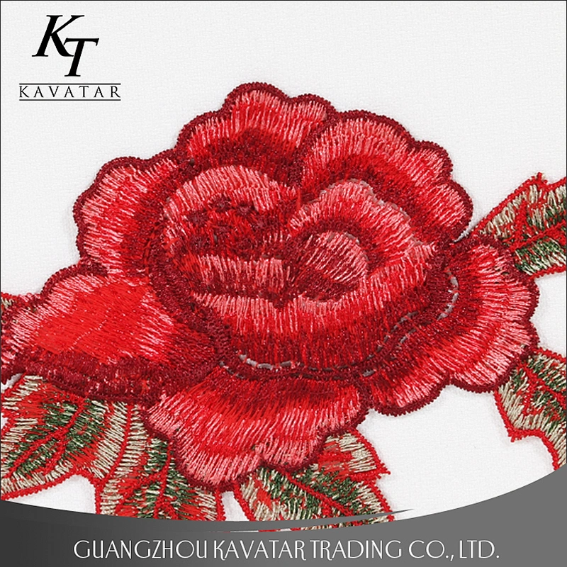 Beautiful 3D Rose Peony Flower Patch Embroidered Garment Appliques Sew on Patches Clothes