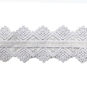 Wholesale sequins Lace Trim Water soluble lace white bridal lace trim Embroidery Sequin Tape For Dress cheap