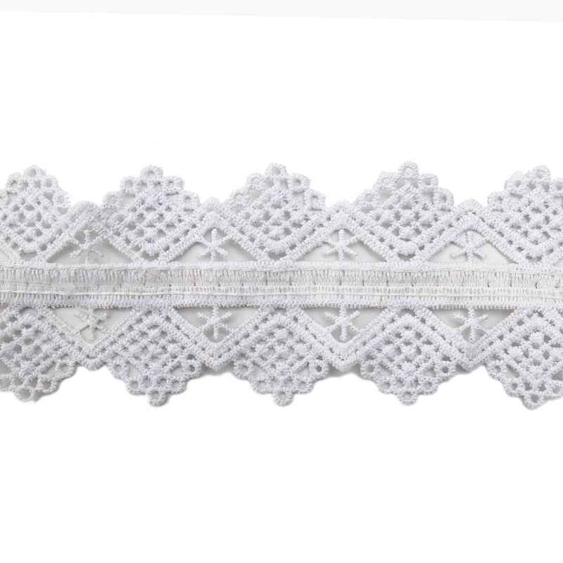 Wholesale sequins Lace Trim Water soluble lace white bridal lace trim Embroidery Sequin Tape For Dress cheap