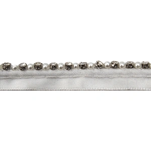 kavatar  wholesale new Handmade Bead lace Embroidered Tulle Trim wedding with Accessories Beads Crystals & Rhinestones