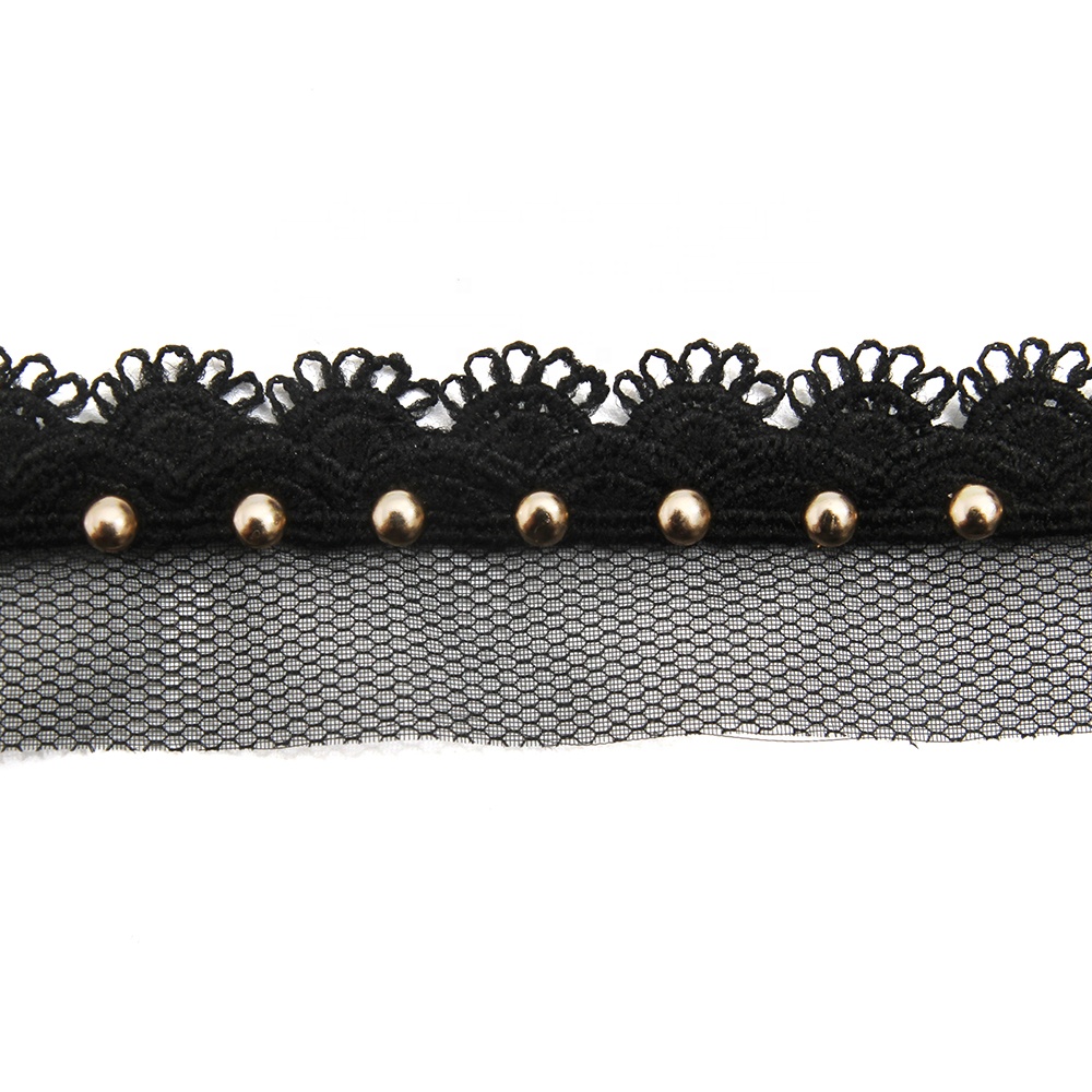 Wholesale 2.7cm Size Studs trim ribbon diy handmade costume dress sewing bead lace trim Design Rivets Trims