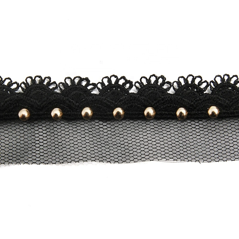 Wholesale 2.7cm Size Studs trim ribbon diy handmade costume dress sewing bead lace trim Design Rivets Trims