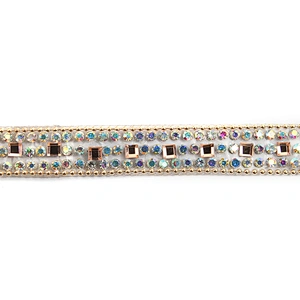 wholesale hot fix tape with rhinestone hot fix trimming chain glitter trim for DIY garment dresses Accessories
