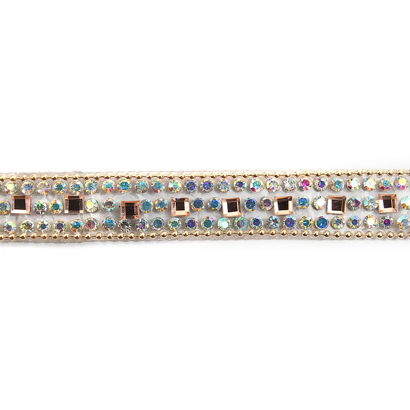 wholesale hot fix tape with rhinestone hot fix trimming chain glitter trim for DIY garment dresses Accessories