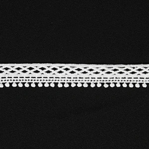 Designs Embroidered Water Soluble Pompom Lace Trim for Garments