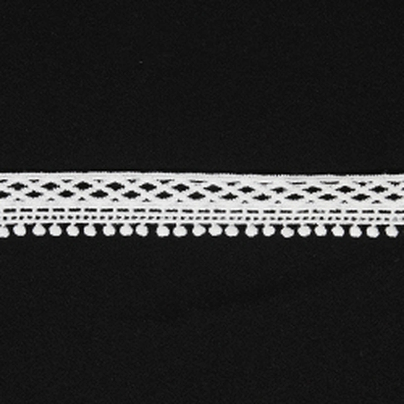 Designs Embroidered Water Soluble Pompom Lace Trim for Garments