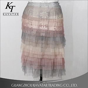 Fashion design multiple colorful layers mesh fabric for women dress
