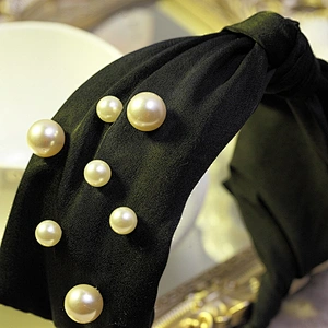 European and Korean beauty simple fashion pearl hairband, web celebrity fashion style headband hair accessories