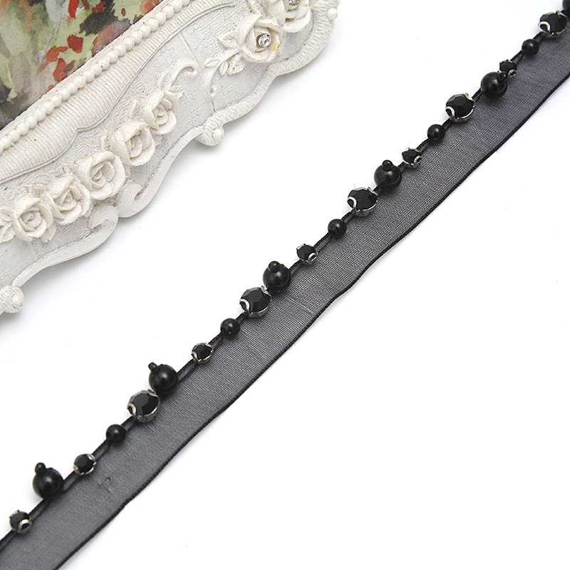 kavatar  wholesale new Handmade Bead lace Embroidered Tulle Trim wedding with Accessories Beads Crystals & Rhinestones