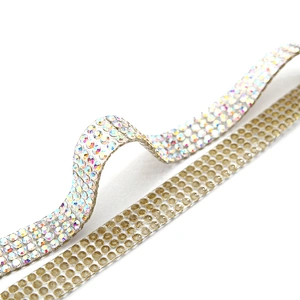 wholesale hot fix tape with rhinestone hot fix trimming chain glitter trim for DIY garment dresses Accessories