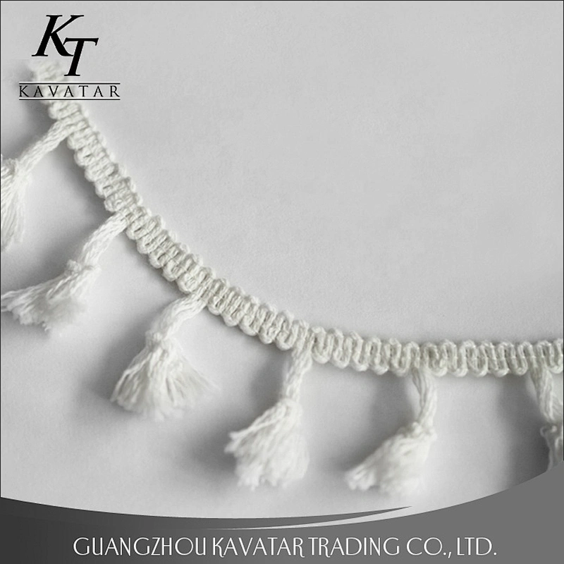 Kavatar Wholesale Customized Pure White Tassel Fringe For Garment Accessoires