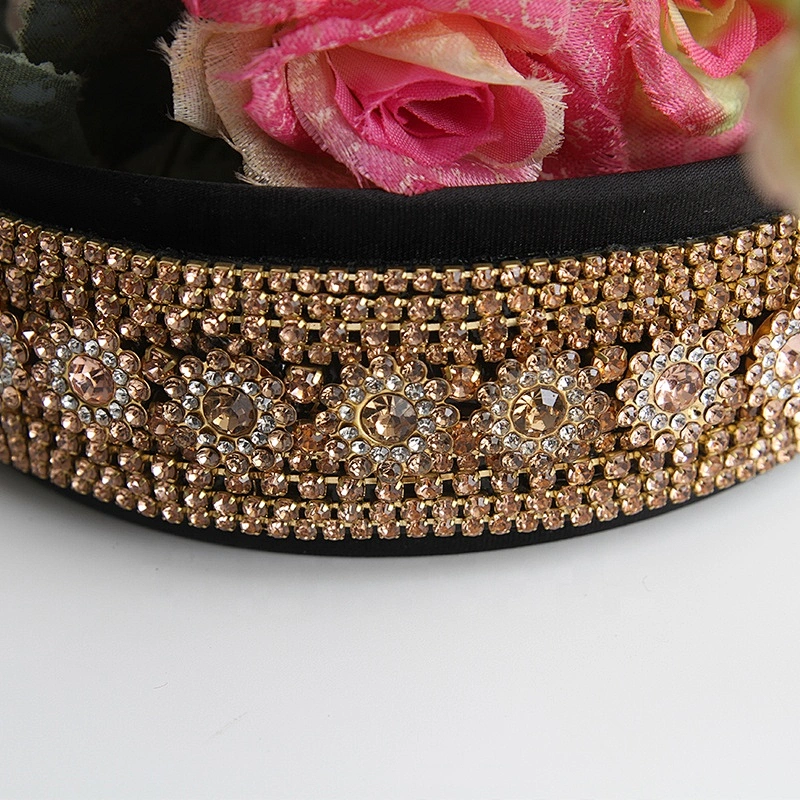 fashion headbands with rhinestones Wholesale JET MIXED CRYSTAL Topaz rhinestone chain Headband Hairbands DESIGNER HEADBANDS
