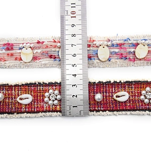 Shell shape Wholesale Personalized Multi lace trim pearl Embroidery Ribbon Cotton Ribbon trims and garment accessories