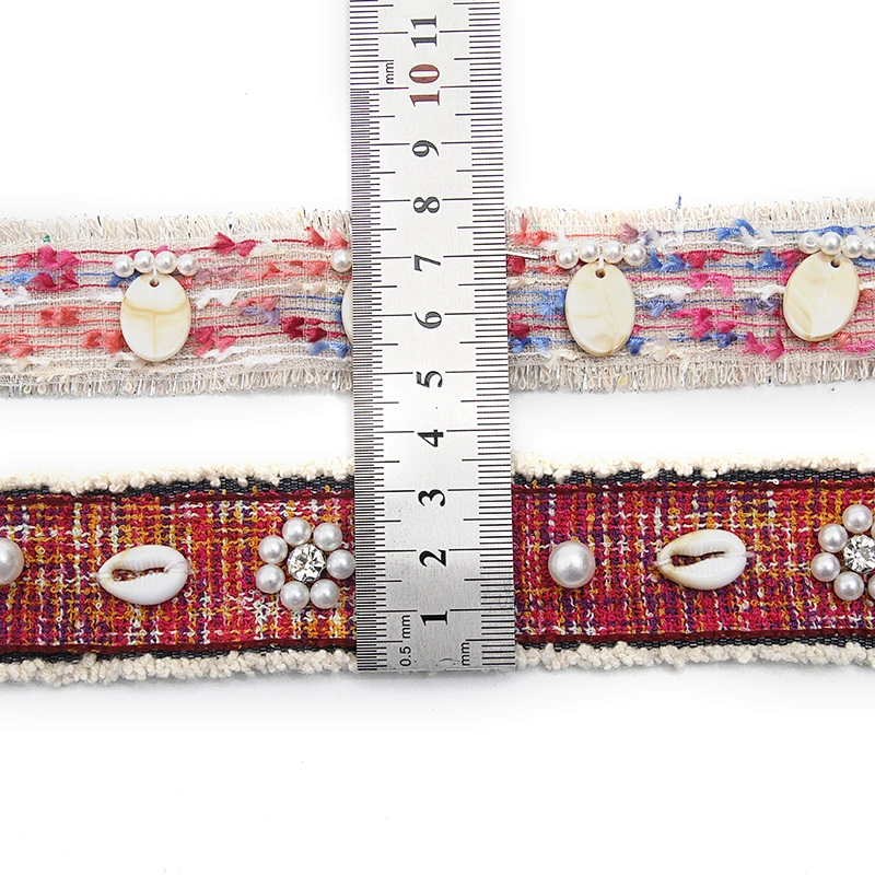 Shell shape Wholesale Personalized Multi lace trim pearl Embroidery Ribbon Cotton Ribbon trims and garment accessories