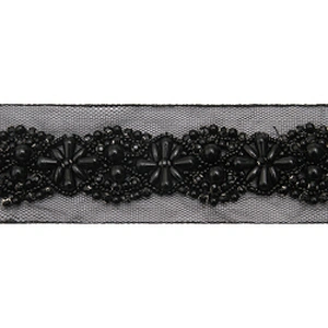 kavatar  wholesale new Handmade Bead lace Embroidered Tulle Trim wedding with Accessories Beads Crystals & Rhinestones