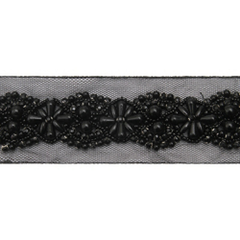 kavatar  wholesale new Handmade Bead lace Embroidered Tulle Trim wedding with Accessories Beads Crystals & Rhinestones