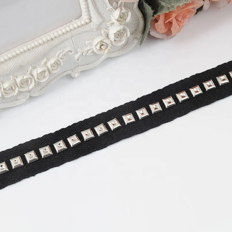 beaded ribbon trim fabric diy handmade costume dress sewing Design Lace Trims Studs Bead Rivets Triming