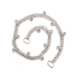 Wholesale Women Evening Party Dress Camisole  Plated tassel fringe alloy Rhinestone Chain Trim Bra Crystal Shoulder Strap