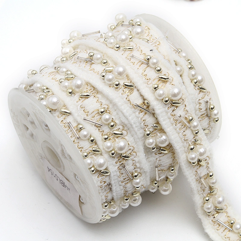 kavatar  wholesale new Handmade Bead lace Embroidered Tulle Trim wedding with Accessories Beads Crystals & Rhinestones