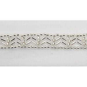 Wholesale Embroidery beaded lace trim 3.7 cm Mesh fabric lace trims beautiful White Accessories for dress 3D wedding Designer