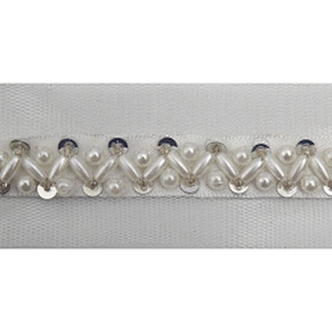 kavatar  wholesale new Handmade Bead lace Embroidered Tulle Trim wedding with Accessories Beads Crystals & Rhinestones